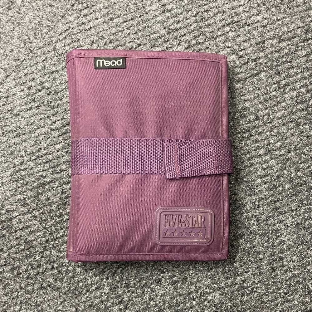 Vintage Mead Five star planner organizer Purple 1992 90s Wipeable School Work